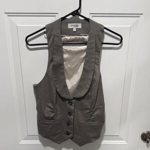 Charlotte Russe Taupe Buttoned Vest
